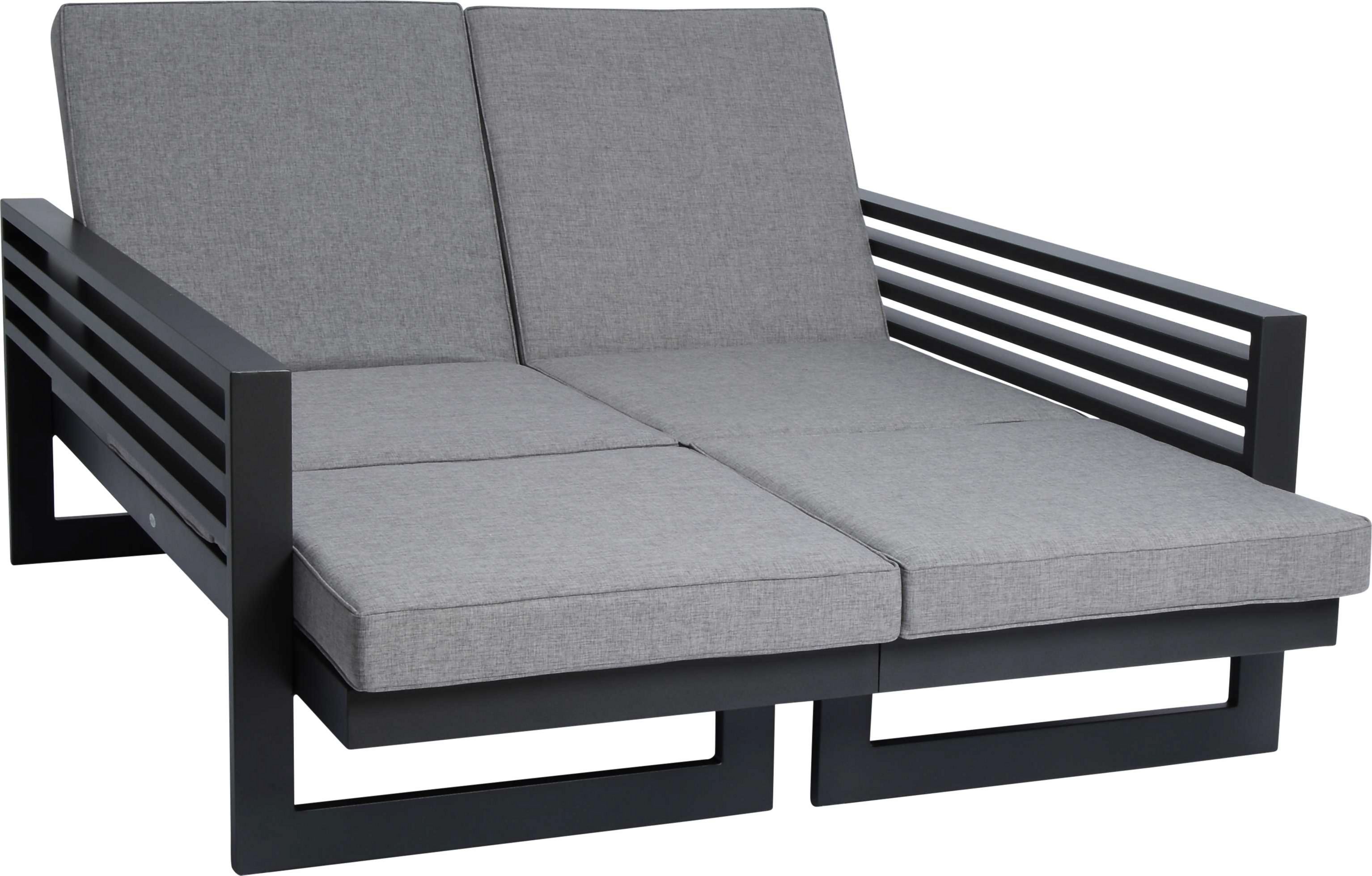 Stern Gartenliege Holly , Aluminium Florida - Bank/Liege, 80 x 68 x 216 cm - Anthrazit, Grau Meliert
